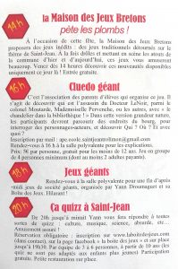 Fête du jeu 2019 programme de la journée